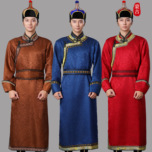 蒙古族服装 男蒙古袍长袍传统蒙古服表演少数民族风舞蹈服