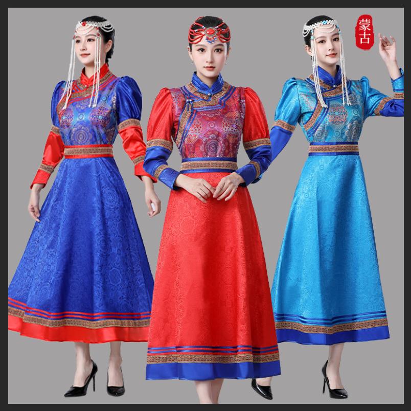 蒙古服饰定制蒙古演出袍图片