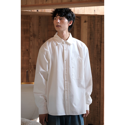 自制 秋季免烫不易皱cityboy宽松百搭日系复古长袖白衬衫男女潮