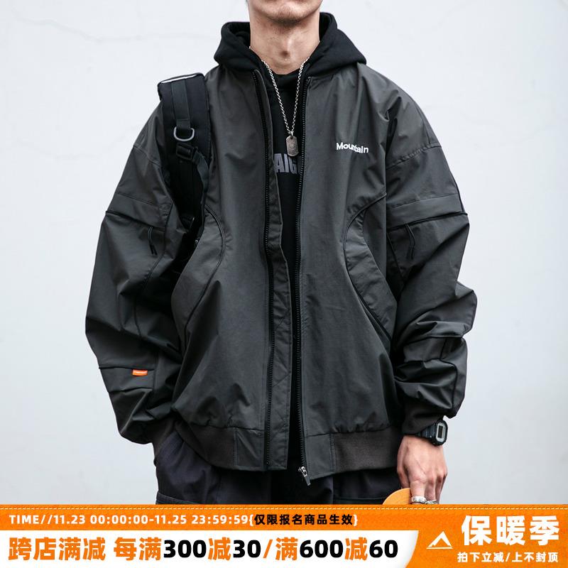 春季新款户外美式复古MA-1飞行员夹克情侣宽松棒球服工装外套男潮