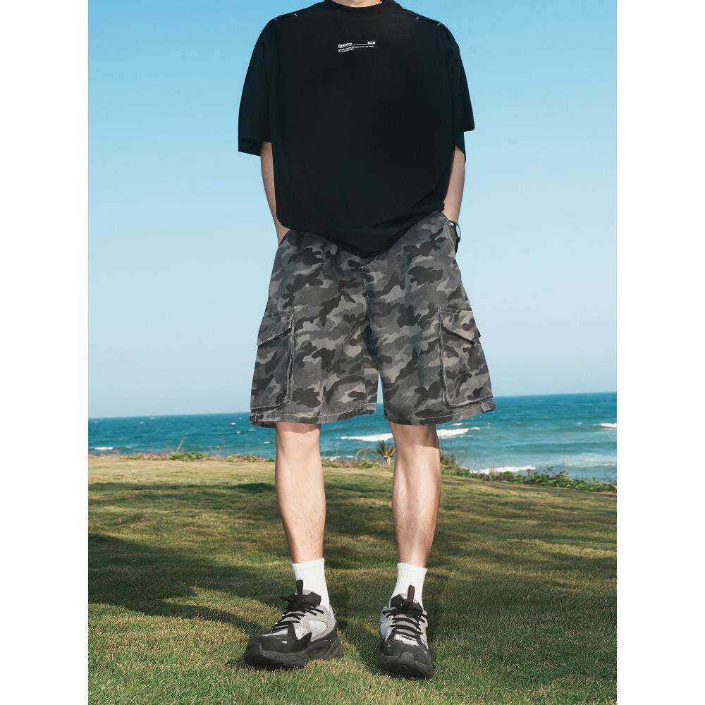 GOGOSOON休闲男装迷彩工装短裤380g夏季新款五分裤男生美式青少年