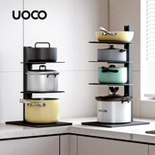 uoco由可厨房置物架多层锅具收纳架落地下水槽橱柜内分层锅架台面