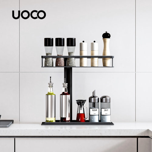 UOCO由可厨房调料品置物架家用台面双层油盐酱醋收纳架放调味料