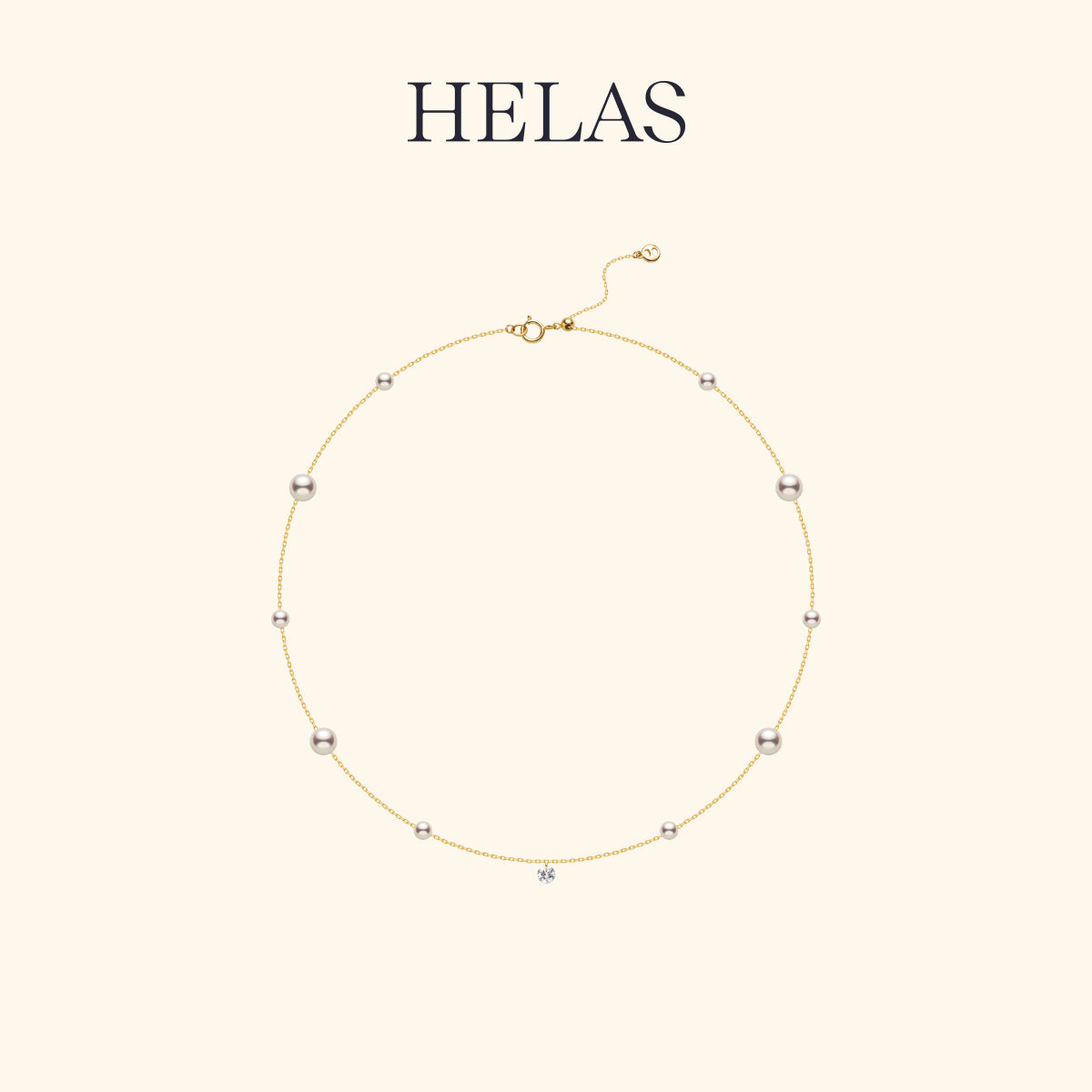 HELAS赫拉淡水珍珠14K金光影项链图片