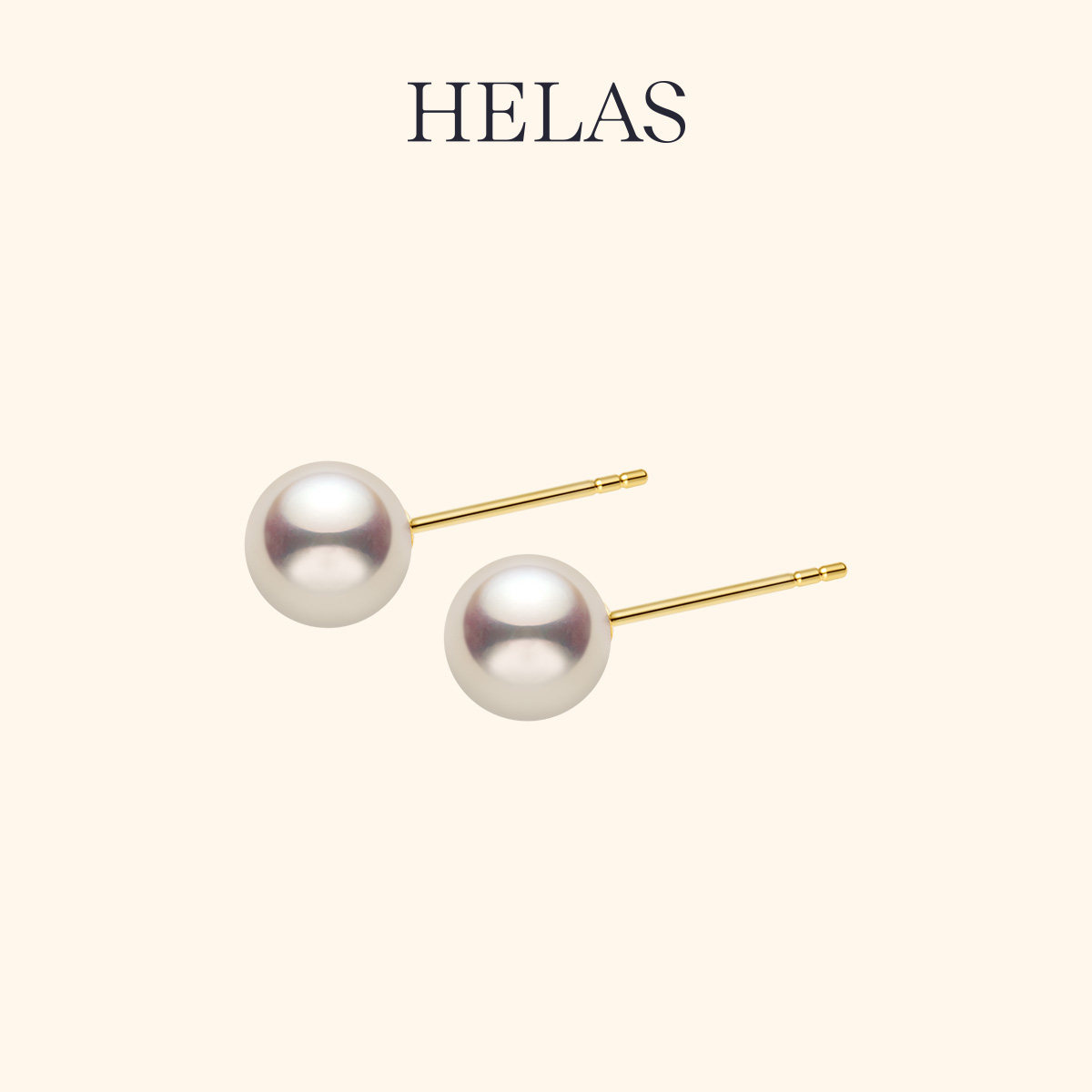【直播间专属秒杀】HELAS赫拉官方Akoya海水珍珠耳钉18K金耳饰女图片