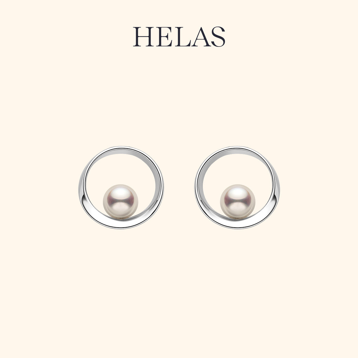 HELAS赫拉圆序有核淡水珍珠耳钉图片