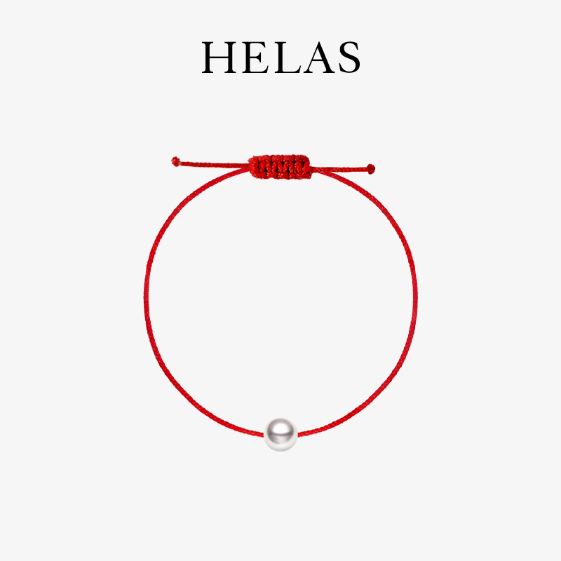 HELAS赫拉Akoya珍珠18K金红绳