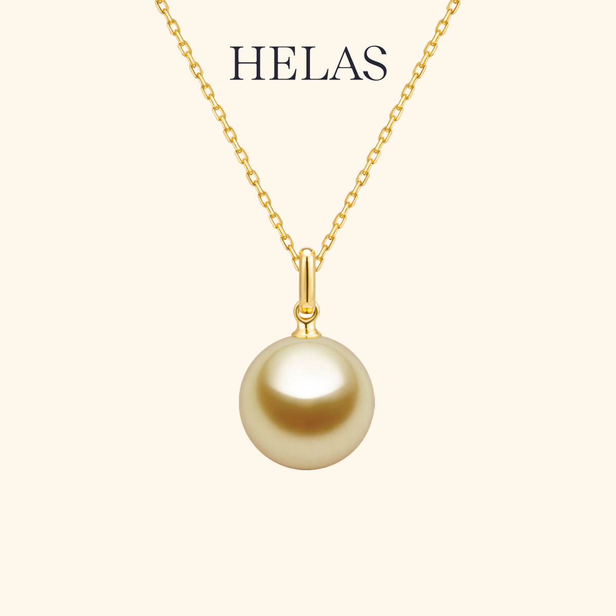 HELAS赫拉Moment系列南洋金珠项链暖阳金海水珍珠吊坠女18K金颈链