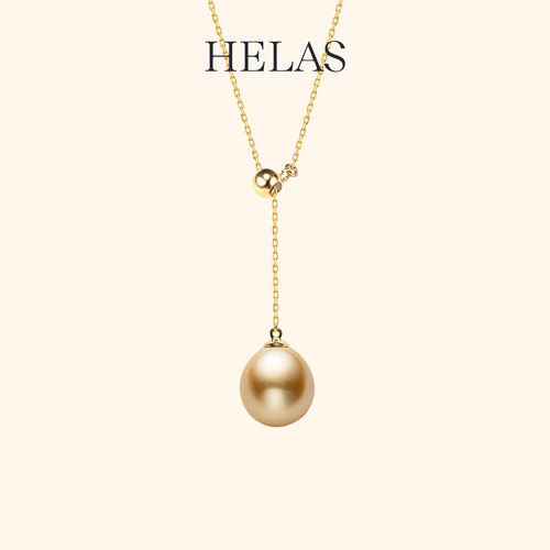 HELAS赫拉南洋金珠14K金Y字项链