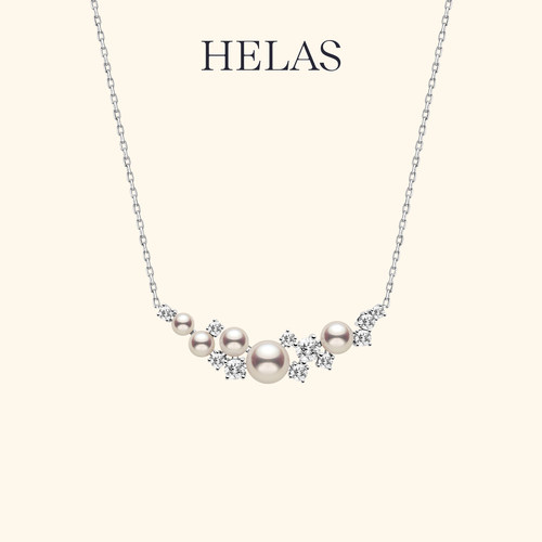 HELAS赫拉淡水珍珠项链14K金钻石
