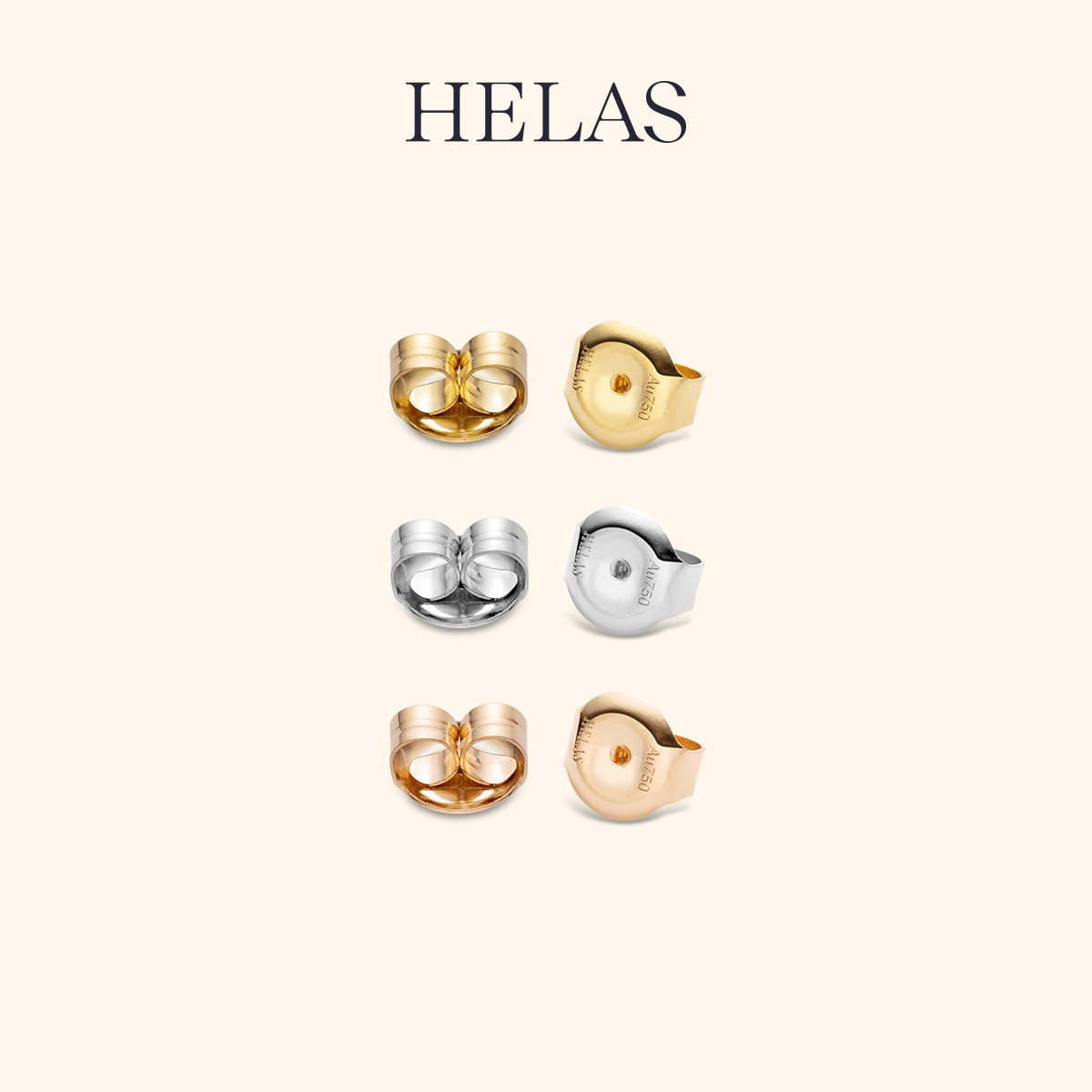 HELAS赫拉18K金耳堵品牌专属定制黄金色白金色平底素金耳堵