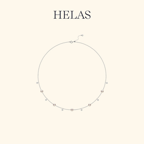 HELAS赫拉淡水珍珠项链14K金钻石