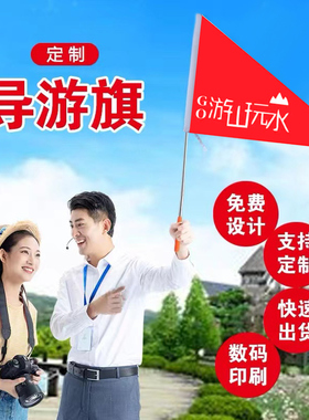 导游旗三角旗长方形红色蓝色绿色黄色彩旗户外30X45cm手摇旗
