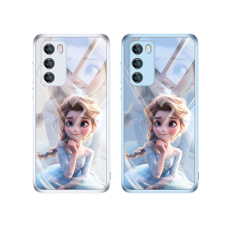 艾莎公主华为nova10Pro手机壳mate40卡通可爱p50p60新款60 9se适用荣耀90高级感11闺蜜9se镜面p30玻璃70