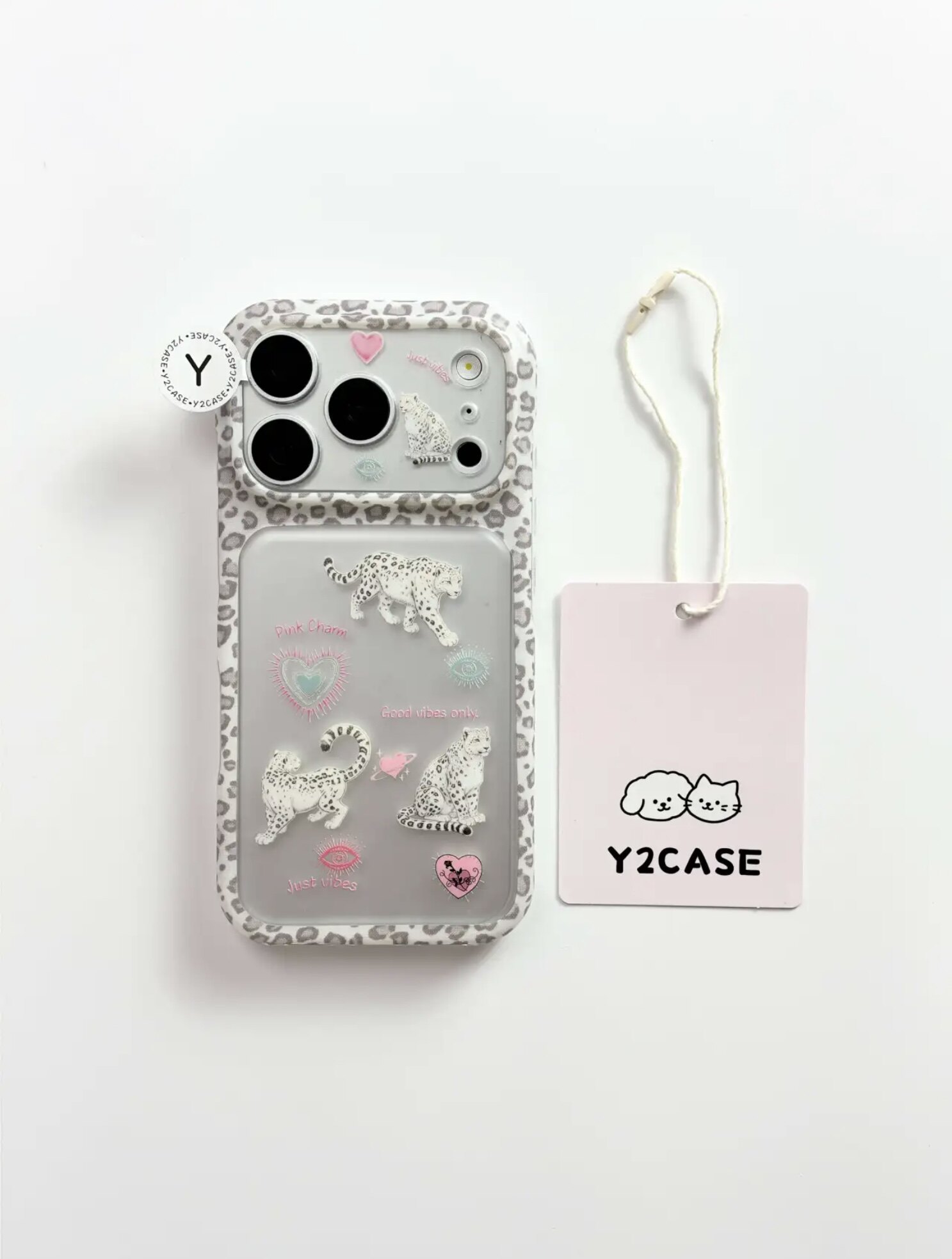 新款甜酷少女心冬日白色雪豹适用苹果18promax手机壳iPhone17亚克力16磨砂软边硬壳15pro防摔全包手机壳