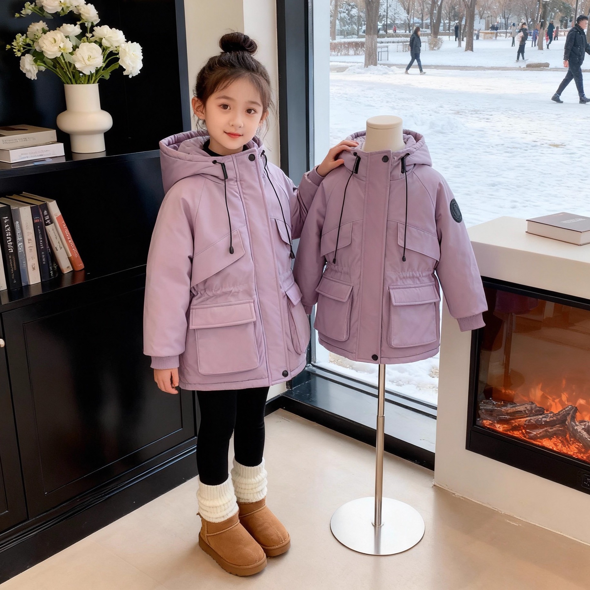 女童派客服外套秋冬新款