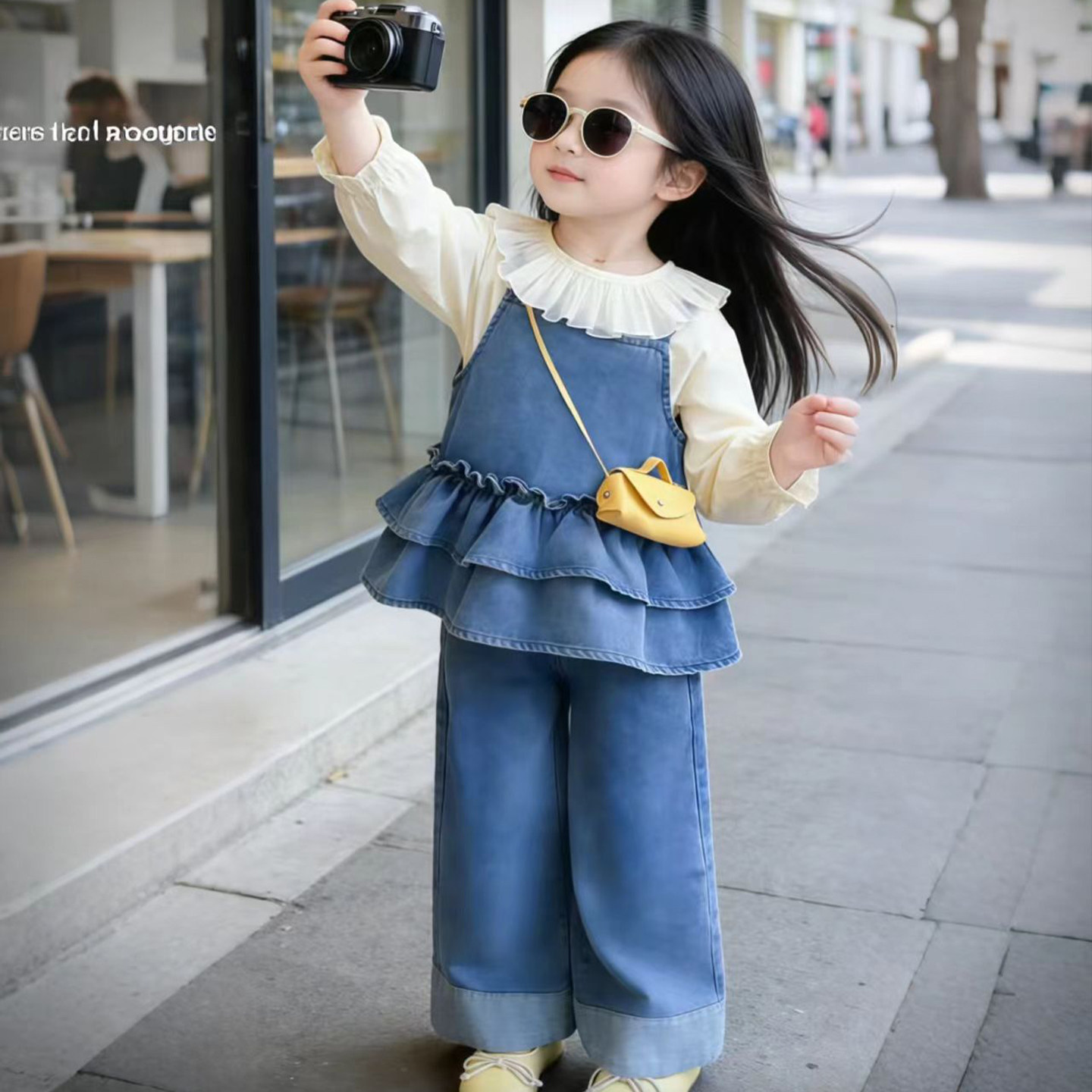 女童牛仔套装春秋装2026新款休闲洋气上衣女孩纯色百搭裤子套装潮,童装/婴儿装/亲子装,套装,淘宝优惠券,粉丝福利购,淘宝优惠卷