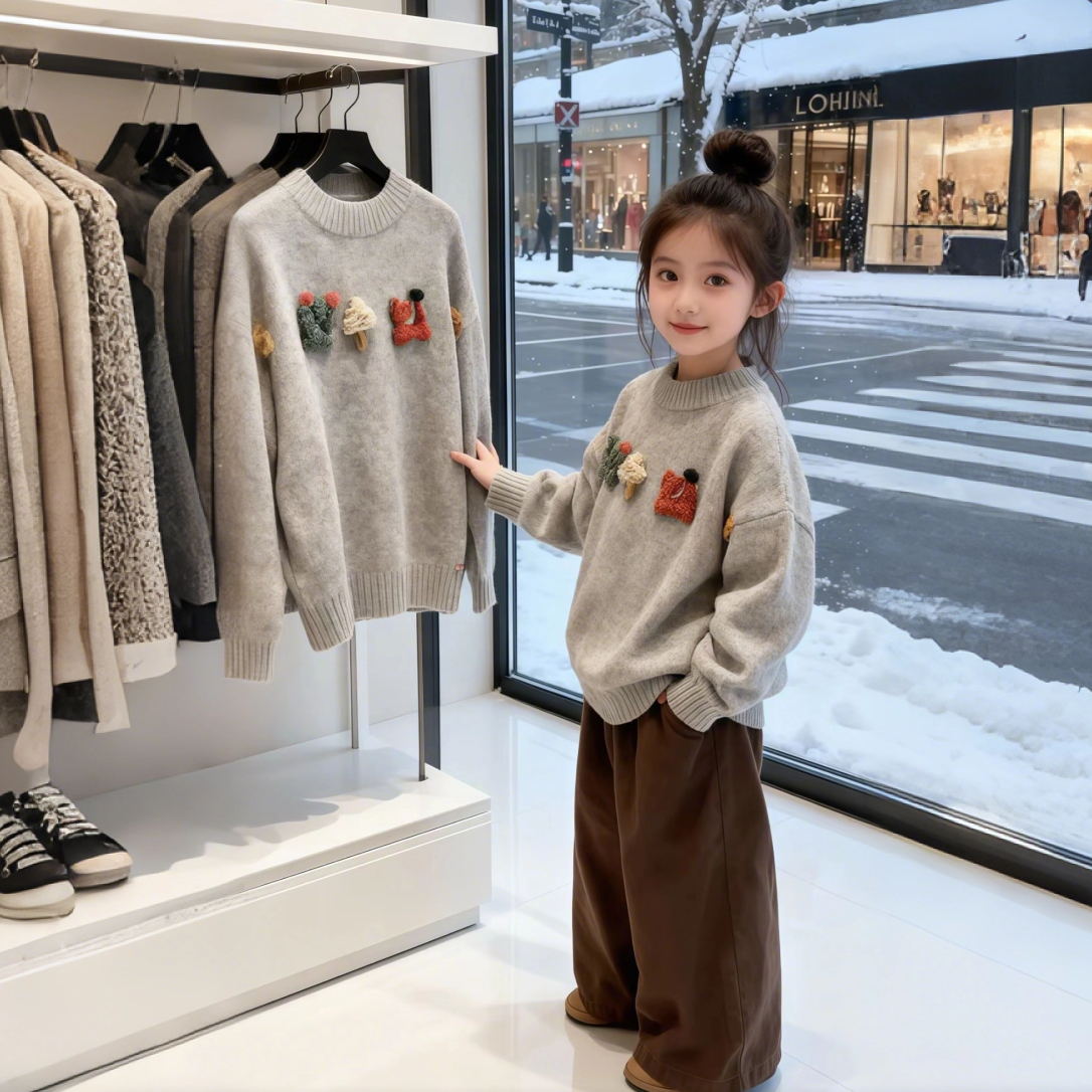 针织衫上衣女孩冬季打底衫毛线衣