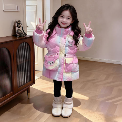 女童冬季新款卡通连帽棉服