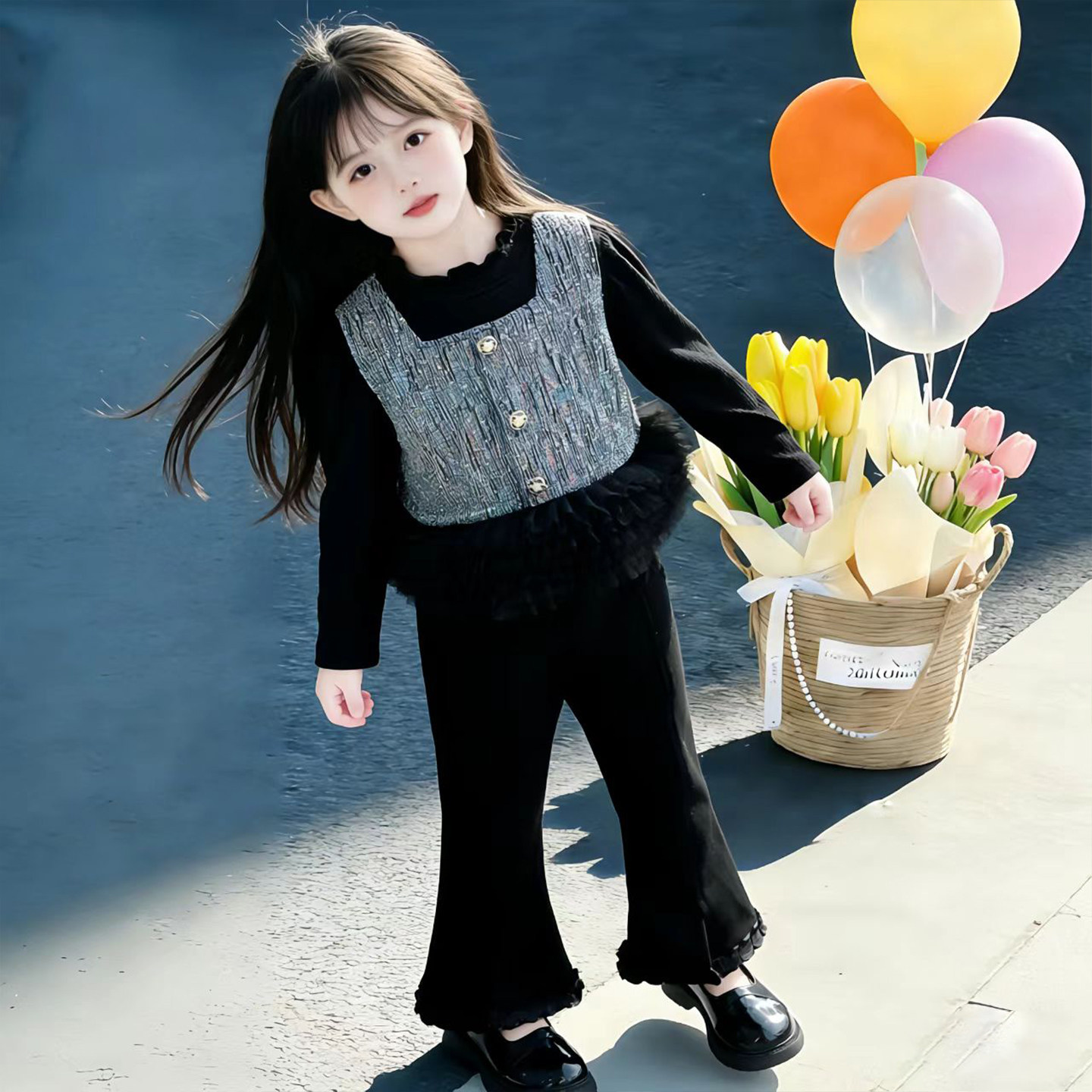 女童马甲套装春秋装2026新款洋气百搭喇叭裤马甲儿童时尚套装潮流,童装/婴儿装/亲子装,套装,淘宝优惠券,粉丝福利购,淘宝优惠卷