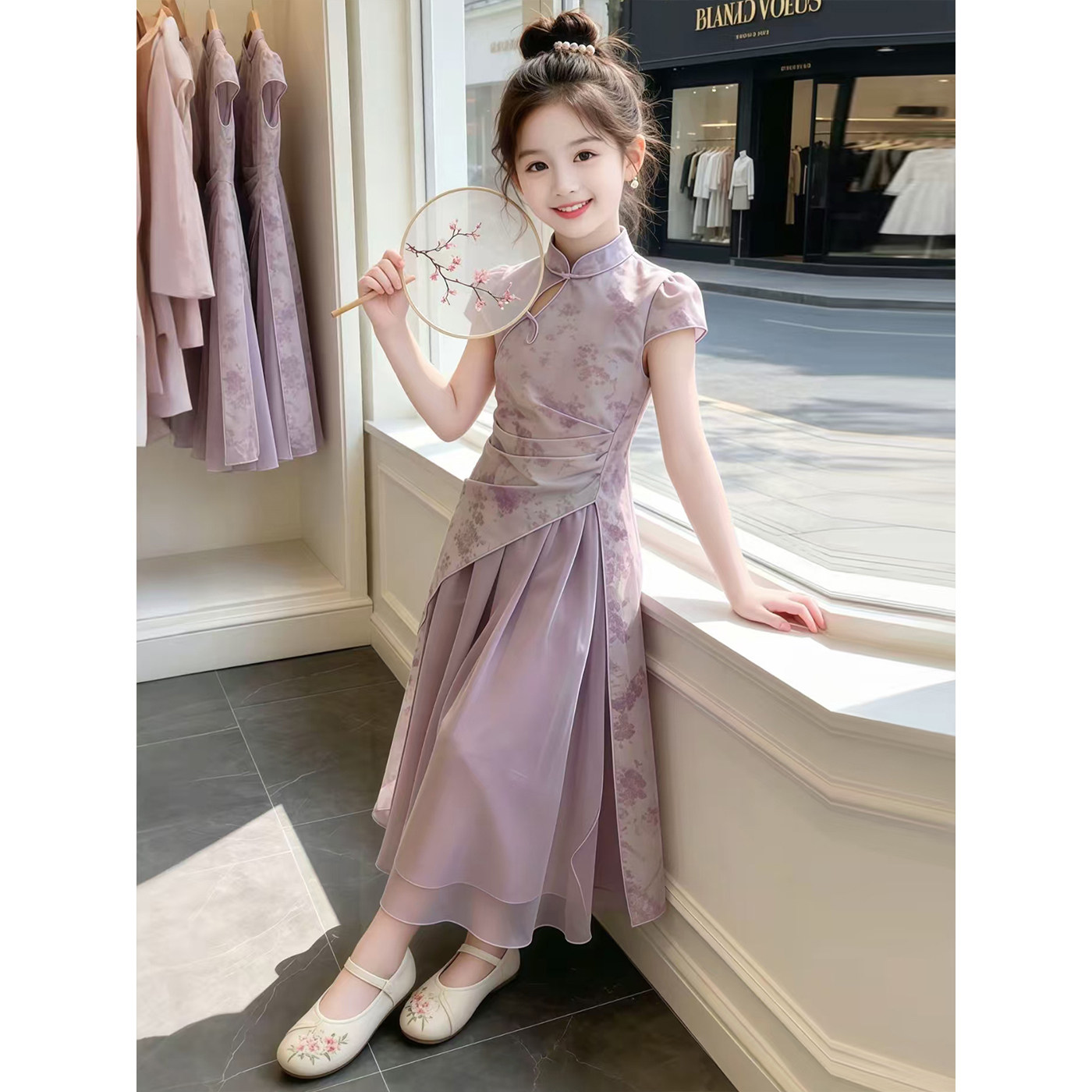女童汉服连衣裙2026新款夏季女孩中式国风旗袍裙大童洋气连衣裙