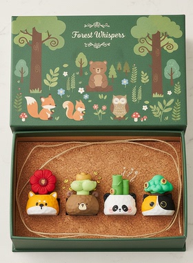 可爱森林动物毛绒钩织钥匙扣挂件