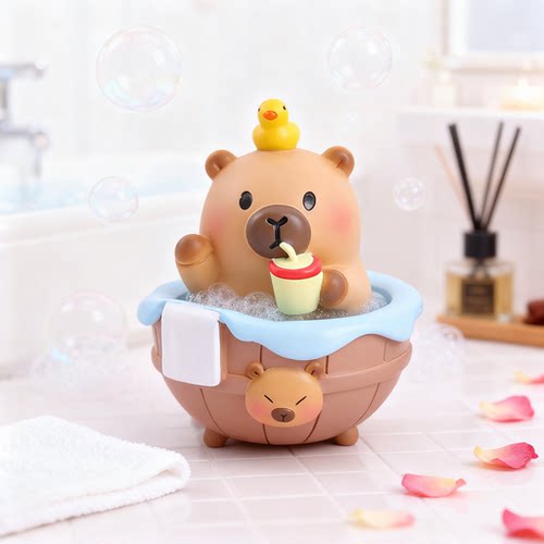 可爱小熊洗浴盆桌面摆件手办