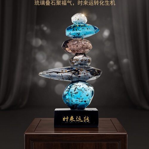 平衡堆叠时来运转乔迁礼品摆件