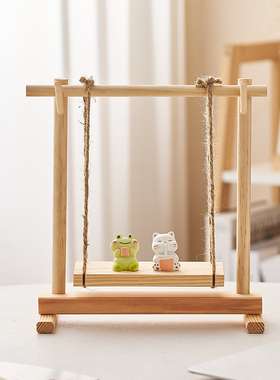 木质摆件可爱治愈办公室