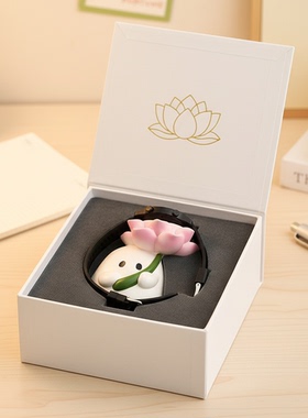 日式复古卡通荷花小方表女小众防水夜光简约高颜值手表