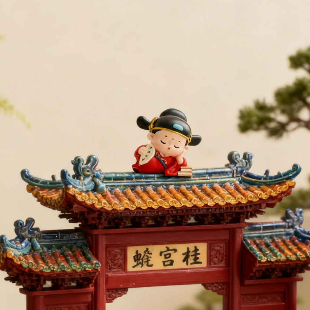 清朝风古建门楼手工国学摆件