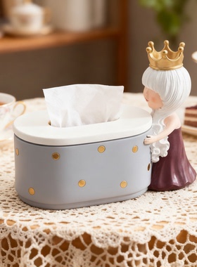 欧式公主风桌面纸巾盒摆件收纳