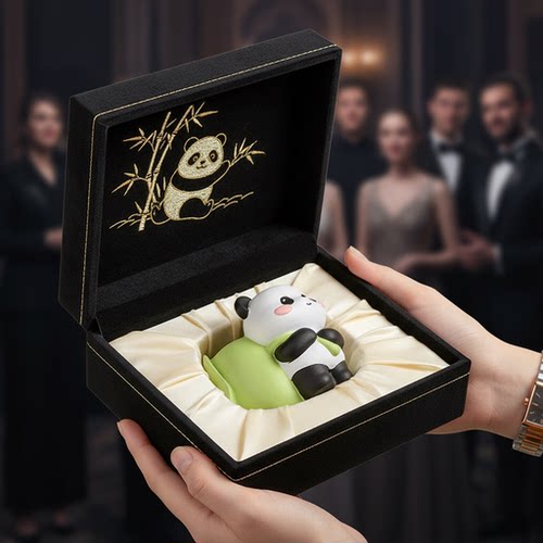 国潮熊猫摆件礼盒送礼佳品