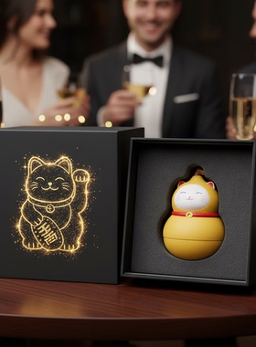 招财猫树脂摆件可爱礼盒装