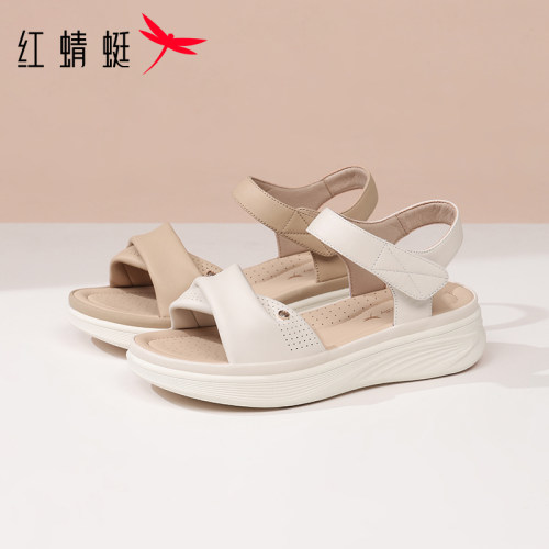 红蜻蜓2026夏季新款羊皮妈妈