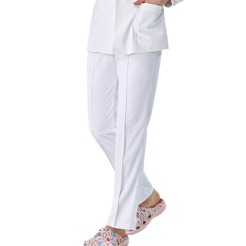 杜蜜岚护士服白裤子手术服单裤子防静电工作裤松紧裤腰西服裤子女