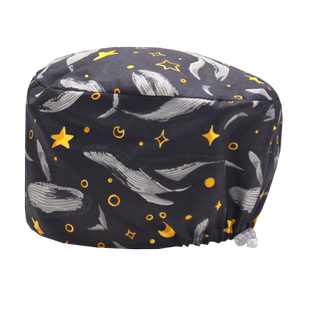 杜蜜岚星空系列手术帽男士纯棉透气牙科护士帽调节扣不压头发松紧