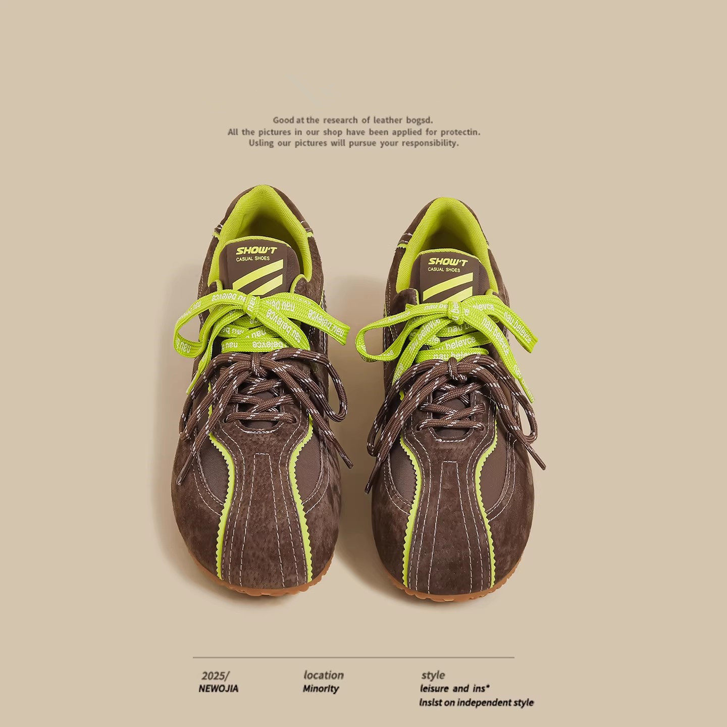 超火秋季新款平底老爹鞋女棕色复古双鞋带德训鞋网红阿甘运动板鞋