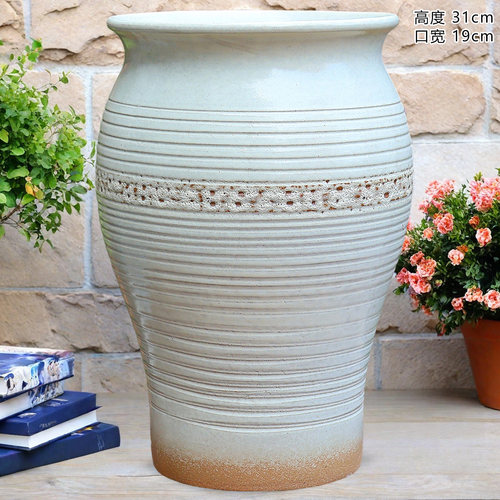 手工粗陶复古花盆高透气陶瓷花盆