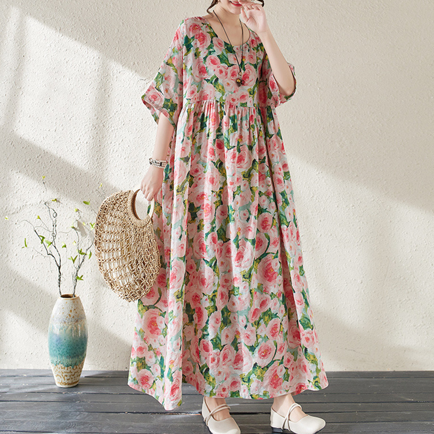 孕妇大码睡裙女夏2025新款短袖复古文艺宽松待产连衣裙夏季200斤,女士内衣/男士内衣/家居服,睡裙,淘宝优惠券,粉丝福利购,淘宝优惠卷