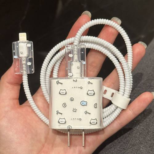 ins充电器保护套适用于苹果16/15/14/13数据线保护套防折断缠绕绳