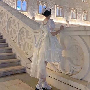 洛丽塔在逃公主裙成人高级生日party小礼裙泡泡袖修身连衣裙超仙