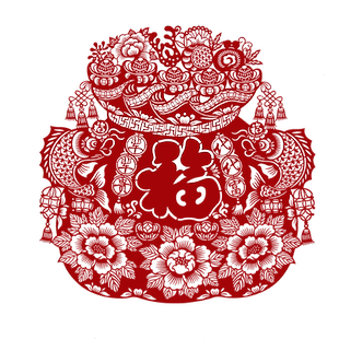 2026马新年画元旦春节创意中国风绒布剪纸窗花玻璃贴乔迁新居福字