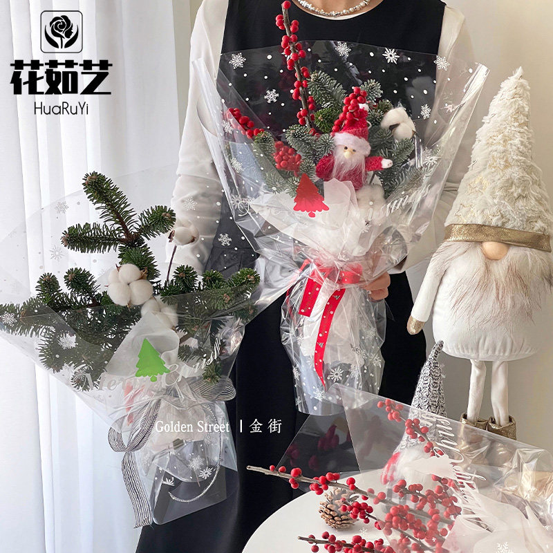圣诞节雪花玻璃纸塑料膜opp防水