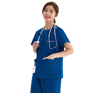 手术衣洗手衣女手术服长短袖医生刷手服男口腔门诊圆领工作服弹力