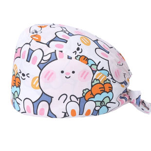 蜜茹曼手术帽纯棉女透气手术室专用帽护士小花帽口腔医生工作帽男