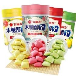 好丽友木糖醇口香糖瓶装罐装无糖花香茉莉清新口味Q立方接吻糖果