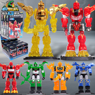心奇爆龙战车x3积木人金色隐藏款超能霸王龙暴恐龙新奇玩具机甲4