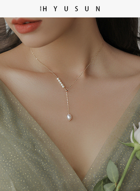 轻奢高级感天然珍珠14k包金项链