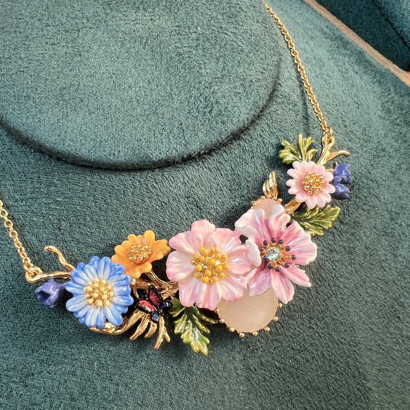 独立原创法式浪漫珐琅釉彩雏菊万花大款项链大气送女友新款时尚潮,饰品/流行首饰/时尚饰品新,项链,淘宝优惠券,粉丝福利购,淘宝优惠卷